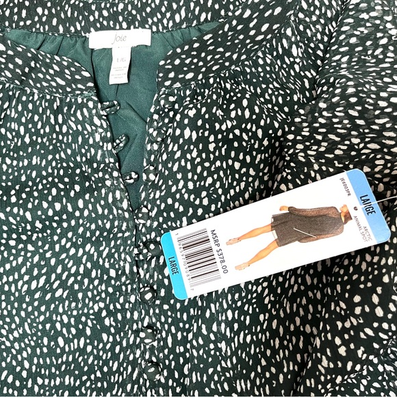 NWT Joie Green Artic Animal Spot Balloon
Long Sleeve Chiffon Dress - Picture 4 of 7